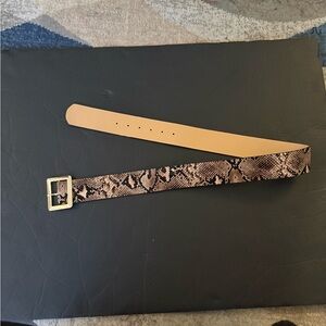 Forever 21 Snake Print Belt with Gold Buckle